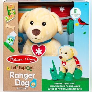 Melissa & Doug Let’s Explore Ranger Dog Plush with Search and Rescue Gear.